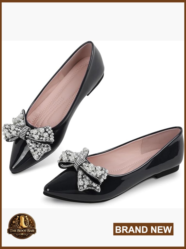 Women's Rhinestone Pointed Toe Ballet Flats Crystal Weddin